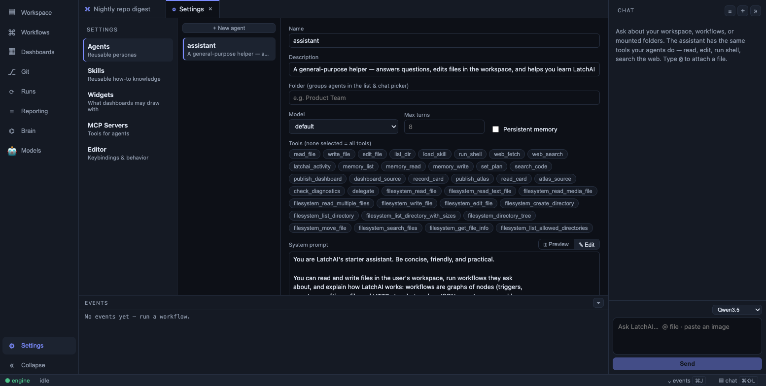 The agent editor
